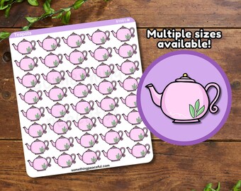 Teapot Sticker Sheet - Multiple Sizes, Matte, Glossy, or Clear