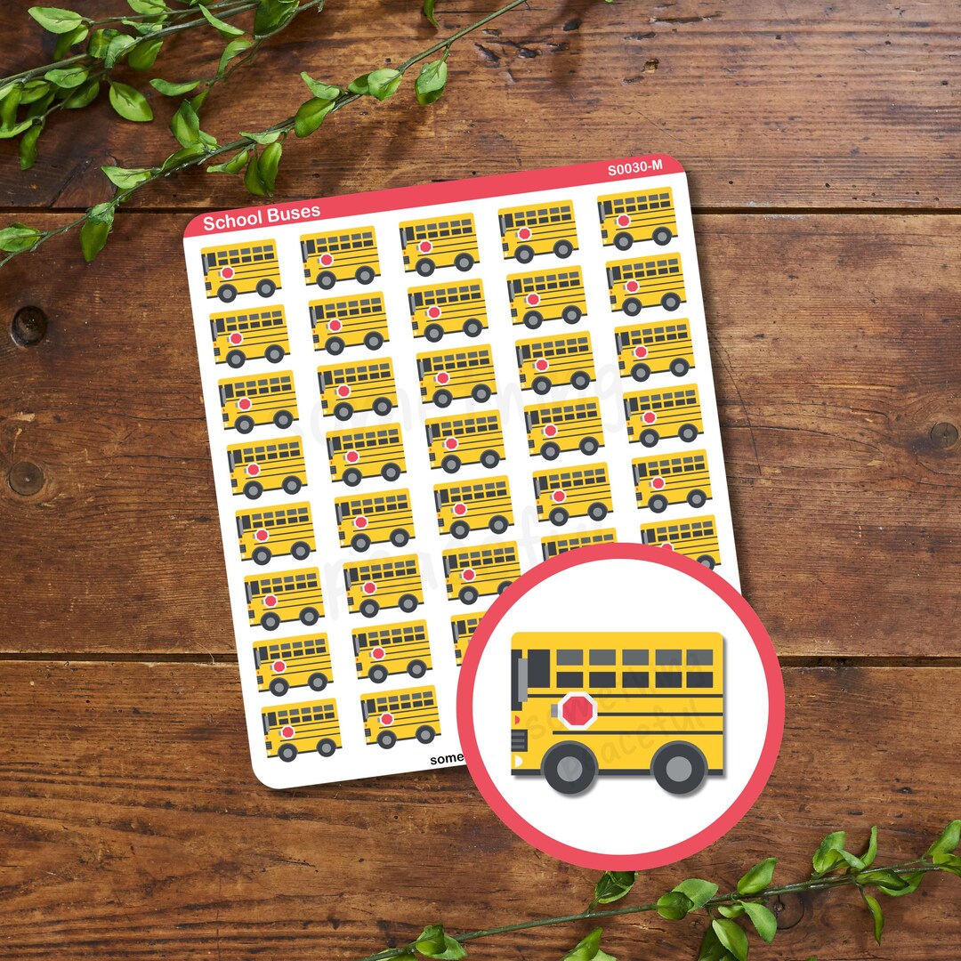School Bus Sticker Sheet - Multiple Sizes, Matte, Glossy, or Clear - Etsy