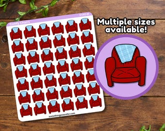 Comfy Chair Sticker Sheet - Multiple Sizes, Matte, Glossy, or Clear