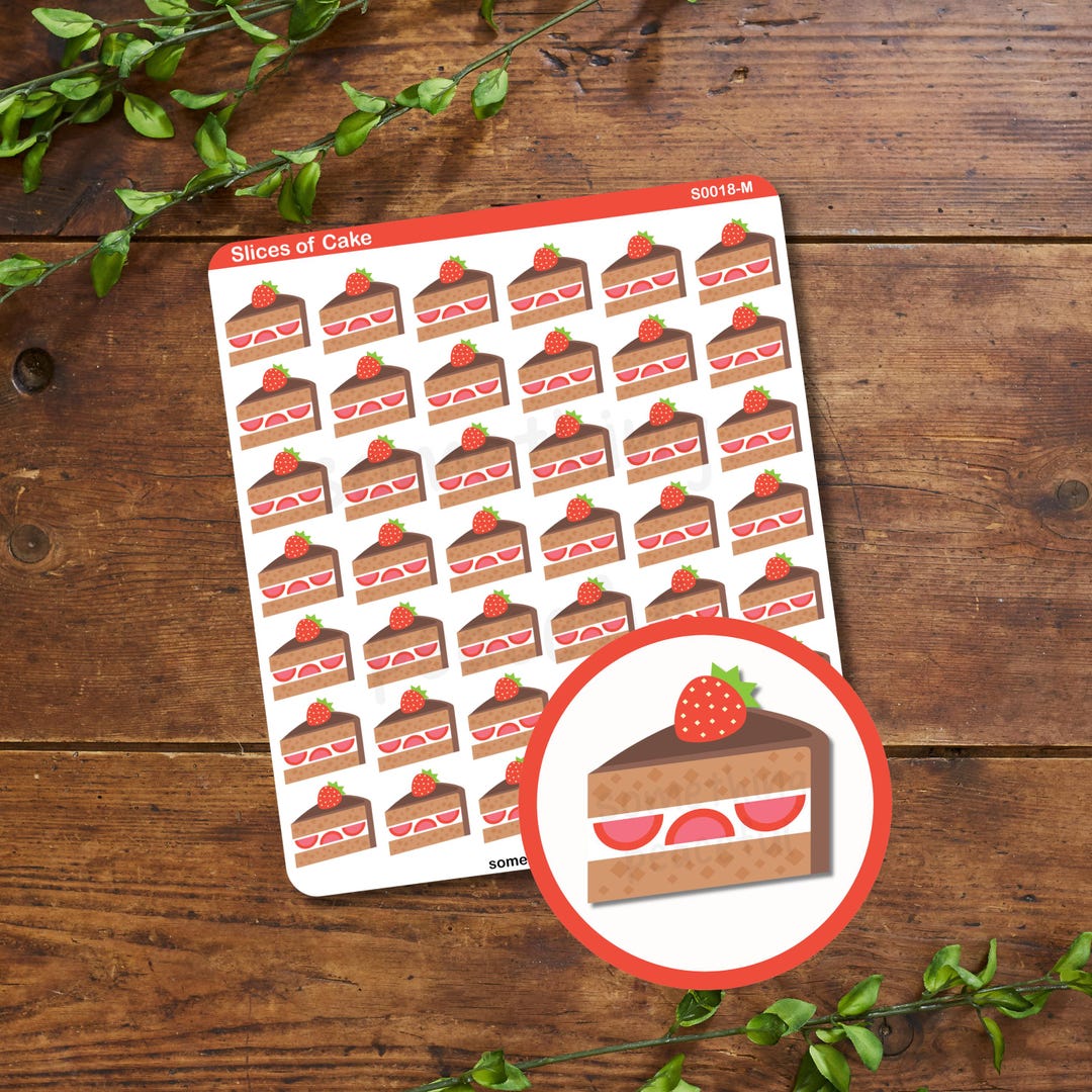 Slice Sticker Design Cake Slice Sticker Sheet - Multiple Sizes, Matte, Glossy, or Clear - Etsy