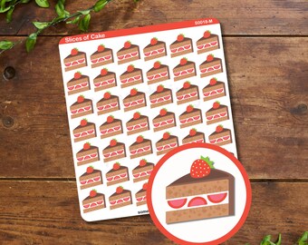 Cake Slice Sticker Sheet - Multiple Sizes, Matte, Glossy, or Clear