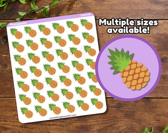 Pineapple Sticker Sheet - Multiple Sizes, Matte, Glossy, or Clear