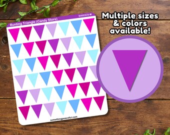 Bunting Triangle Sticker Sheet – Planner Stickers, Multiple Sizes & Colors