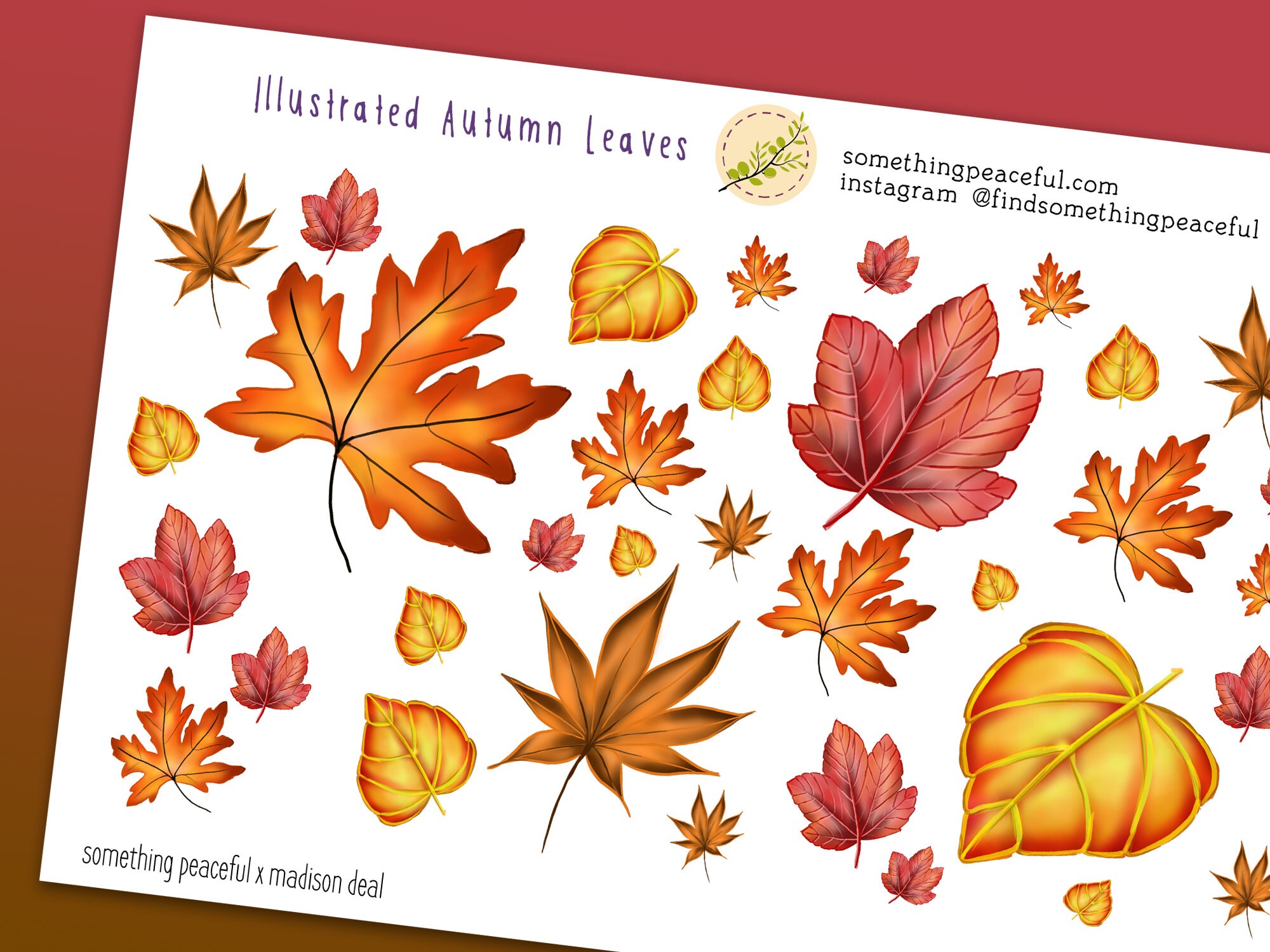 Autumn Leaves Stickers Multiple Sizes Planner Stickers | Etsy