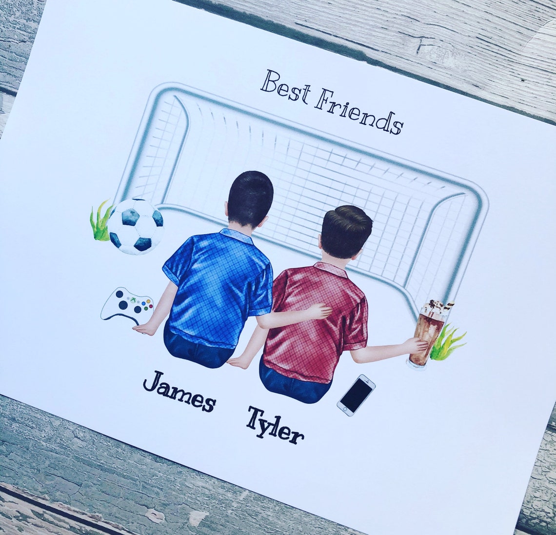 Best friends football print boys gift friends football Etsy