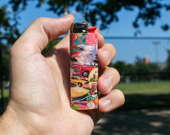 Vintage Handmade Collage Lighter | "Paprika"