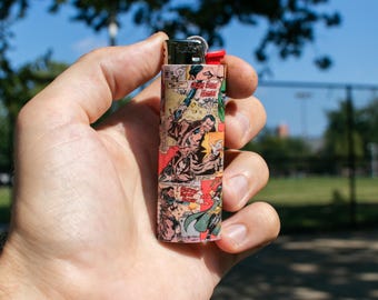 Vintage Handmade Collage Lighter | "Punisher Vs Doctor Doom Comic Book"