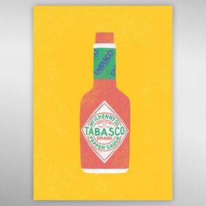 Tabasco Hot Sauce | Pop Art Hand Drawn Style Packaged Product Print