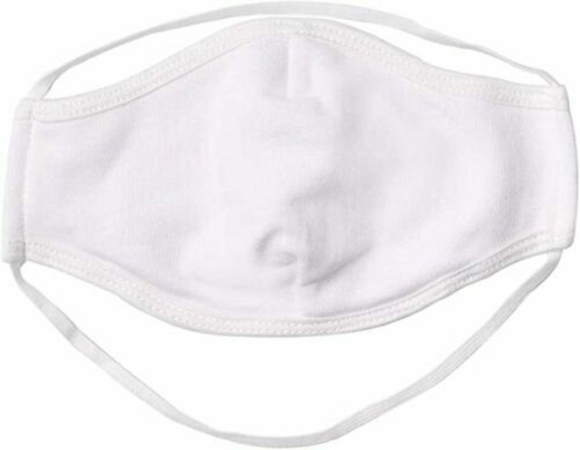 Face Mask Handmade 100 Cotton Unisex Plain White Pack of 3 Etsy