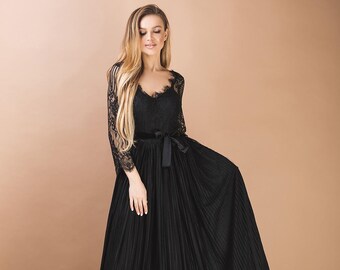 etsy black wedding dress