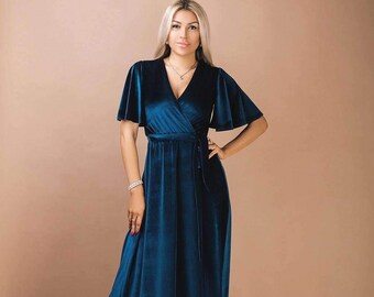 teal dress with sleeves