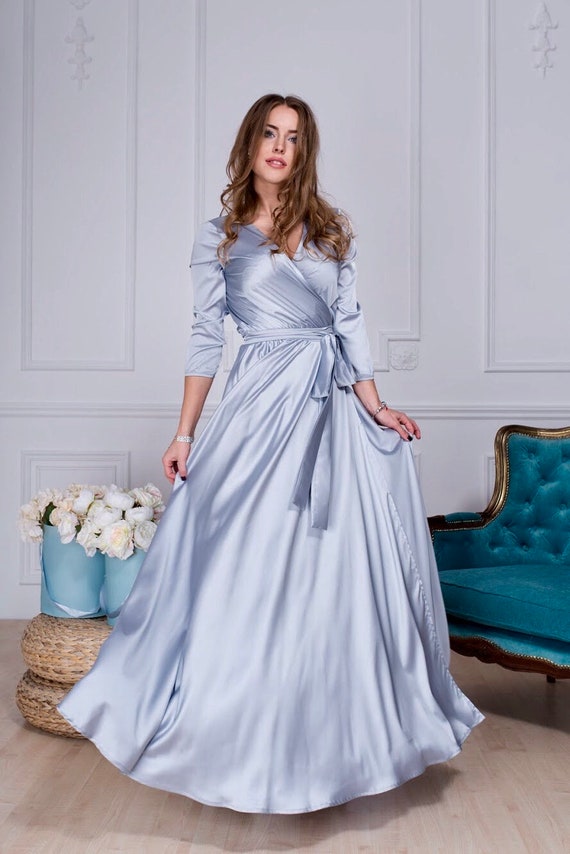 Buy QUECY® Women's Plus Size Lace Dress 3/4 Sleeve Bridesmaid Wedding Evening  Gown Formal Cocktail Party Long Maxi Dresses-Blue-3XL at Amazon.in