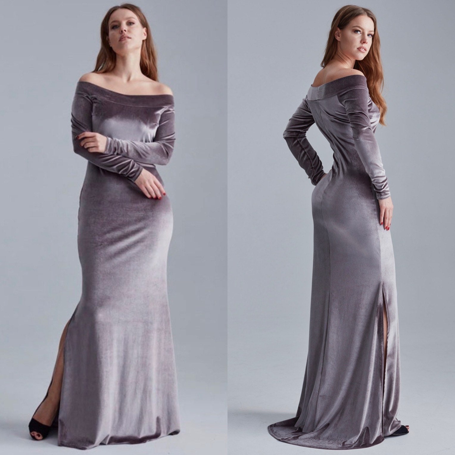 Off the Shoulder Maxi Dress - Etsy