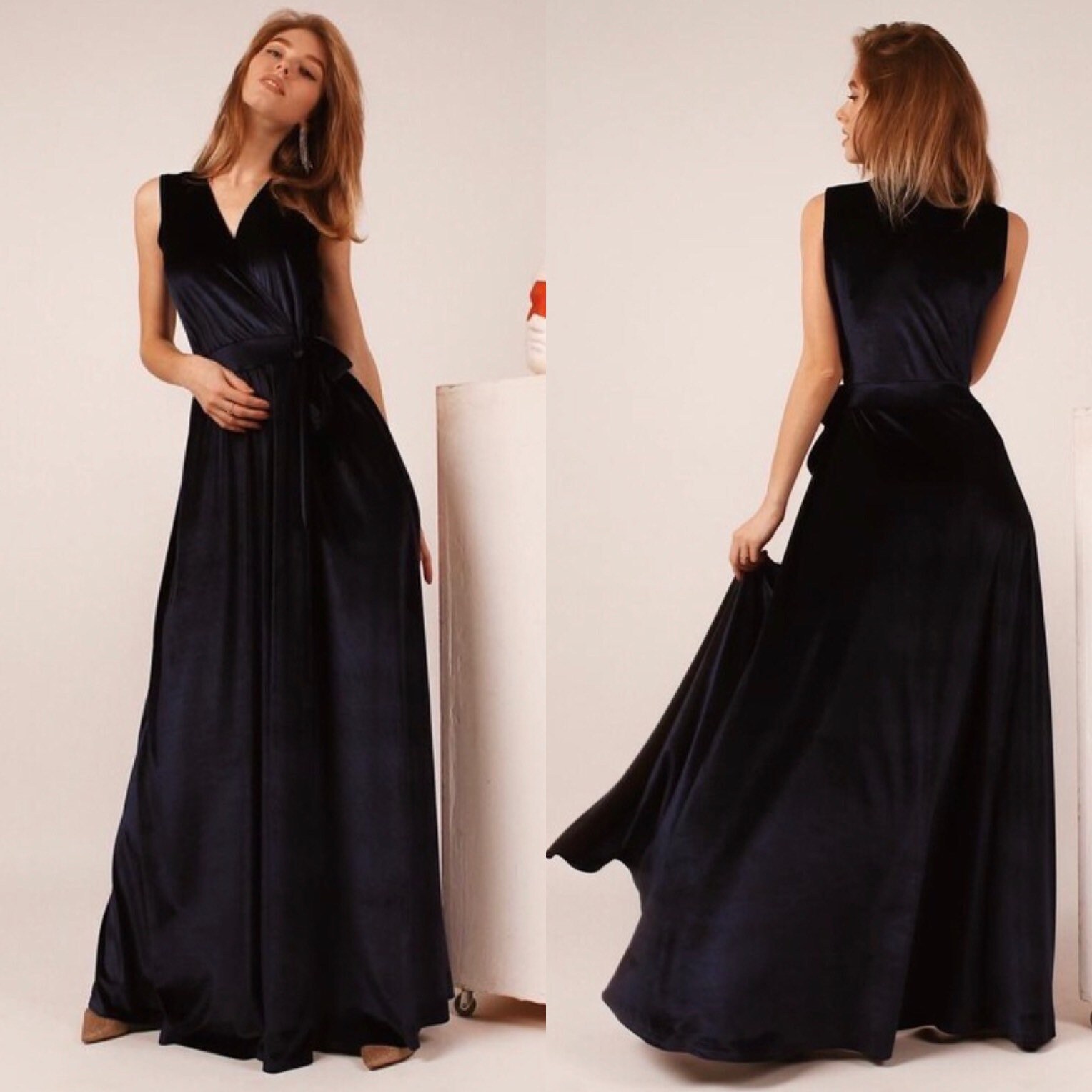 Black Velvet Dress Sleeveless Velvet 