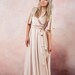 Champagne Wrap Dress, Flutter Sleeve Long Dress, Silk Maxi Dress, Wrap Bridesmaid Gown, Flutter Sleeve Bridesmaid Wrap Dress, Boho Gown