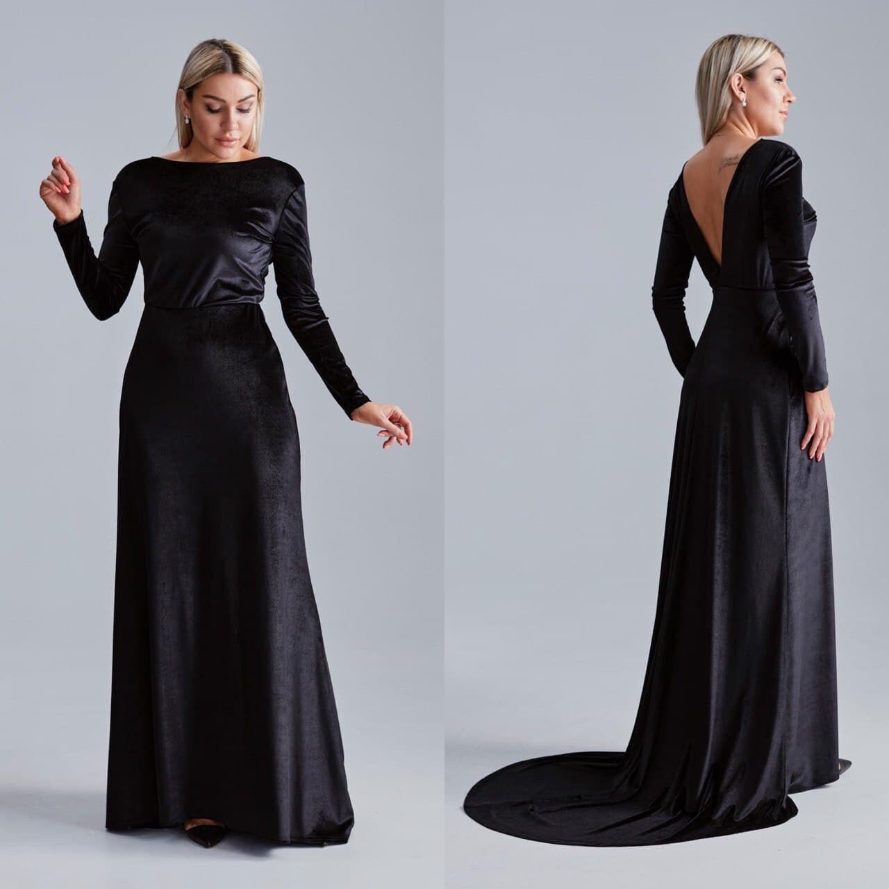 Marchesa Couture Black Velvet Gown - District 5 Boutique