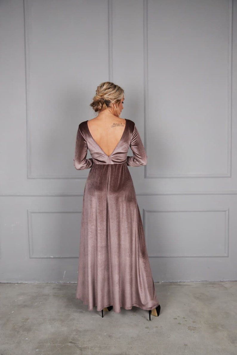 Navy Blue Velvet Dress Vneck Velvet Dress Party Maxi Dress Etsy