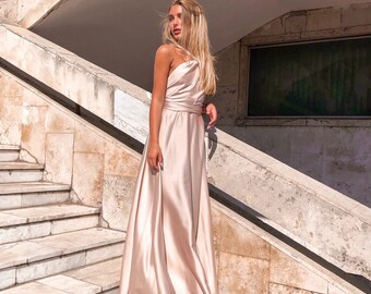 champagne gold silk dress