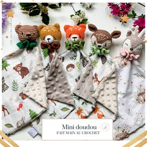 Doudou Bebe Crochet Personnalise Lange Plat En Coton Bio Etsy