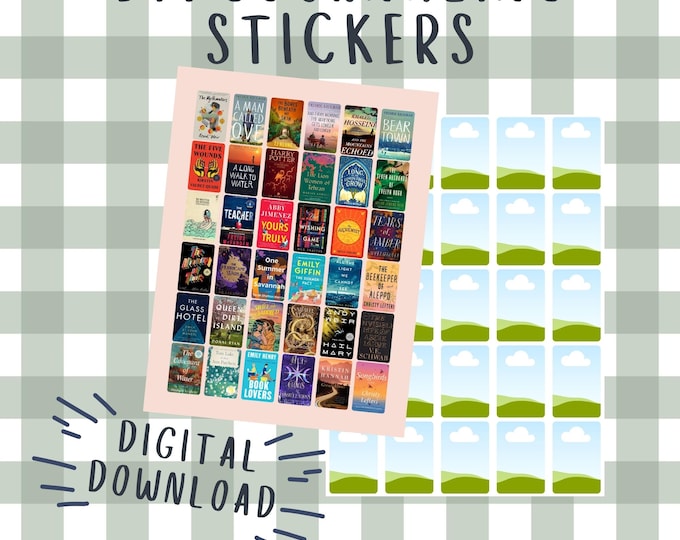 Featured listing image: Book Cover Template (Digital), Create Book Covers for Reading Journals, Journaling, Stickers