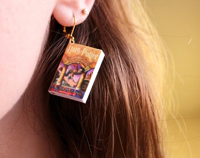 Featured listing image: Favorite Book Earrings - Custom Handmade Miniature Book Earrings