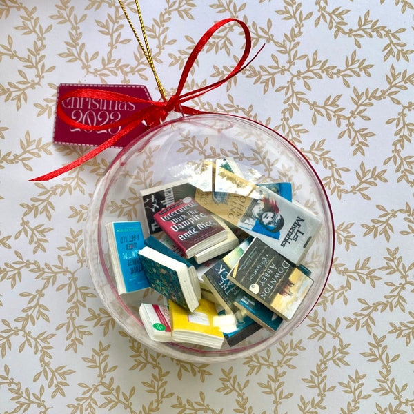 Custom Miniature Book & Media Ornament, Year of Books Ornament