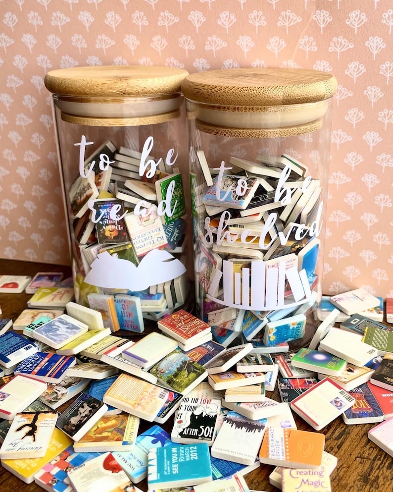 Lettering Jars To Be Read and Shelved Jars - Pair of Jars for Custom Miniature Books ...