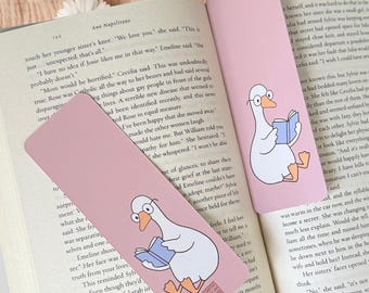 Marcador de página Goose: papel cartão brilhante dupla face, presente para amantes de livros