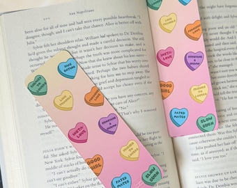 Marcapáginas romántico: cartulina brillante de doble cara, regalo para amantes de la lectura
