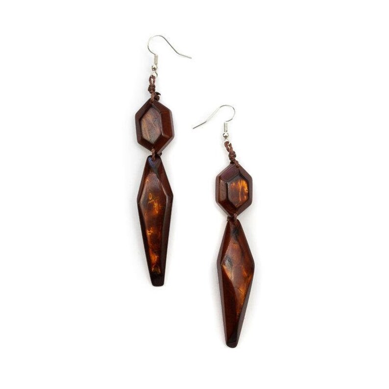 Debbie Fashion Earrings Tagua Nut Sustainable Eco Friendly Jewelry Vegetable Ivory Wooden Lightweight Boho Fashion Statement Accessories