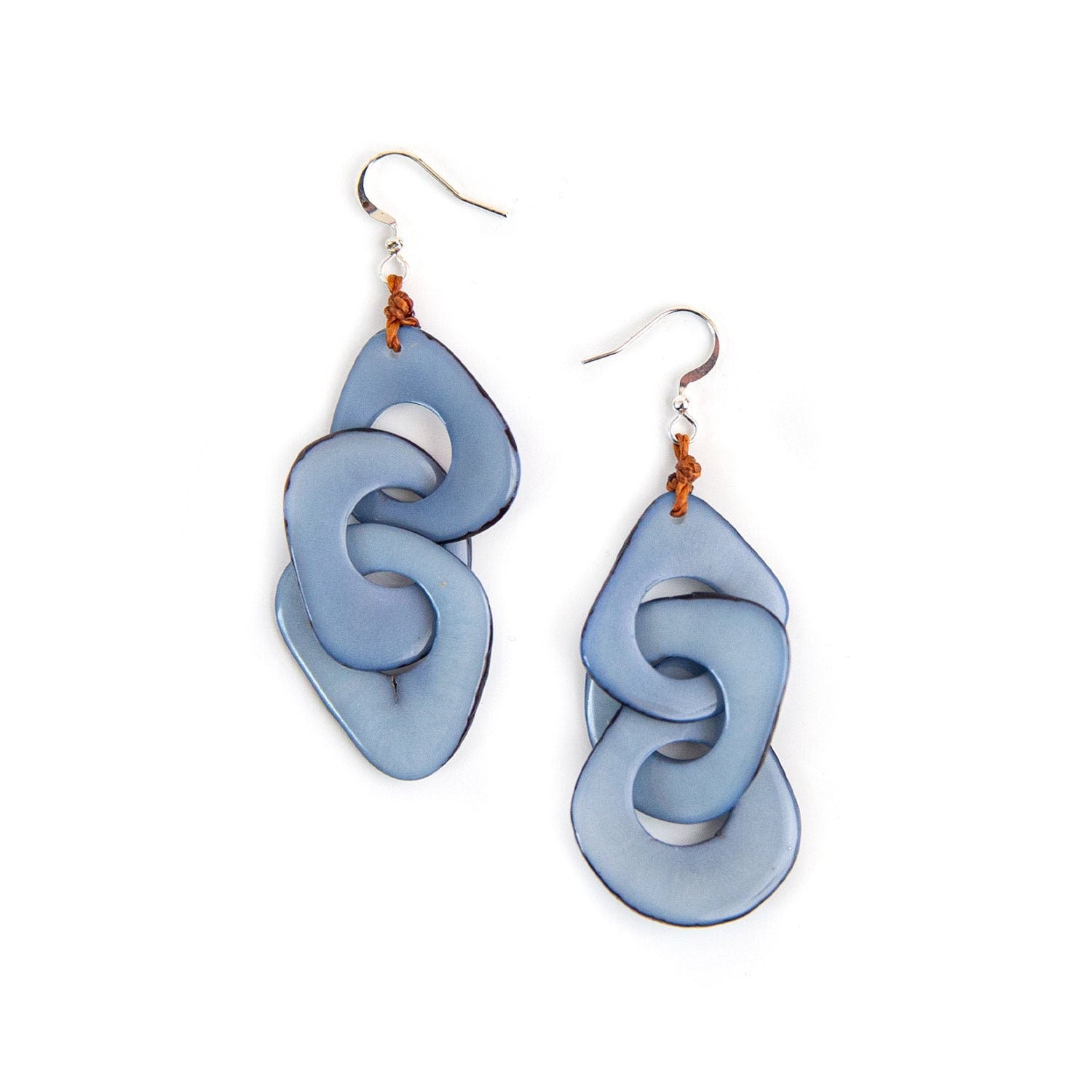 Vero Tagua Earrings | Handmade Link Wooden Earrings | Sustainable, Lightweight Jewelry with Vegetable Dyes | Eco-Friendly Boho Earrings