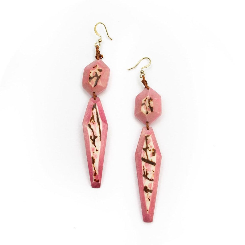 Debbie Fashion Earrings Tagua Nut Sustainable Eco Friendly Jewelry Vegetable Ivory Wooden Lightweight Boho Fashion Statement Accessories