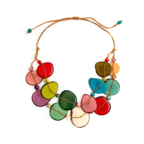 Iliana Adjustable Tagua Nut Acai Seed Necklace, Eco-friendly