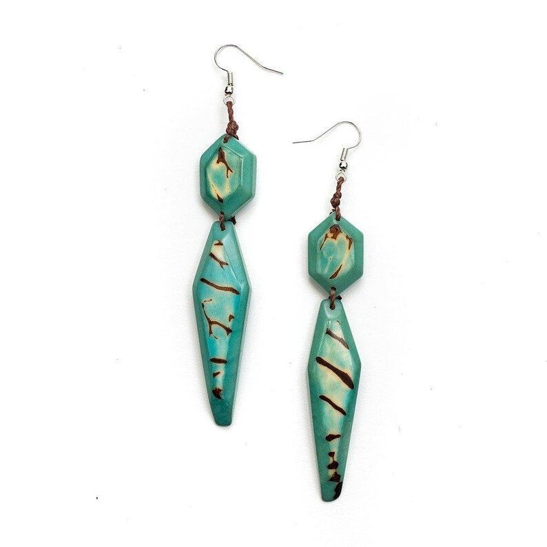 Debbie Fashion Earrings Tagua Nut Sustainable Eco Friendly Jewelry Vegetable Ivory Wooden Lightweight Boho Fashion Statement Accessories