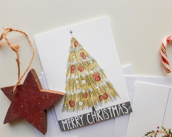 Christmas Tree Illustrated Christmas Card