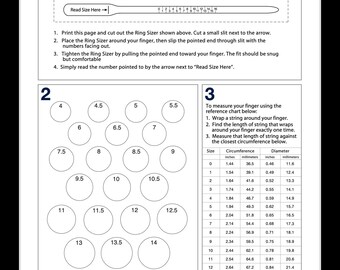 Ring sizer for couples rings- all sizes- printable sizing for all styles of rings