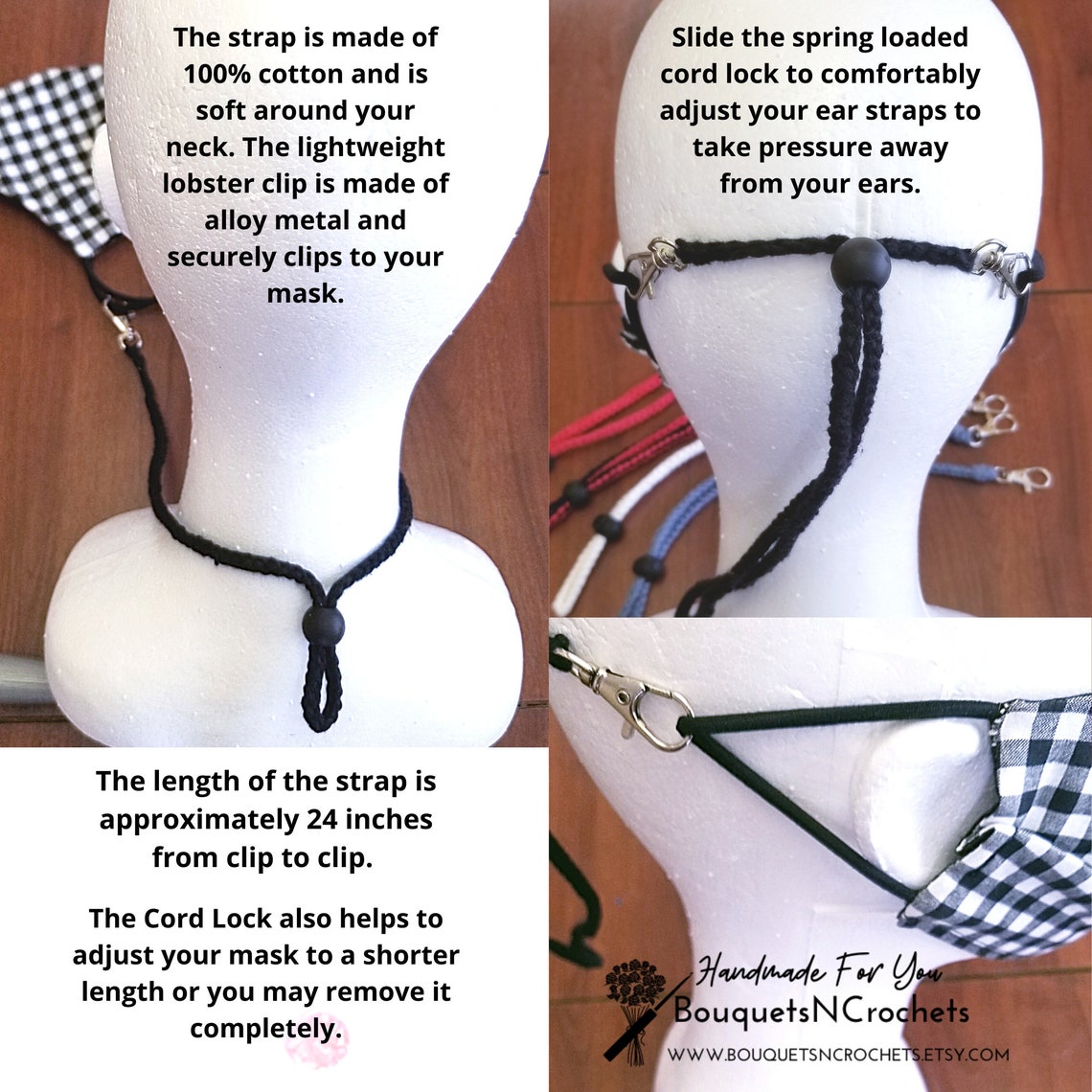 Face Mask Neck Strap for Adults and Kids with Plastic Cord Etsy