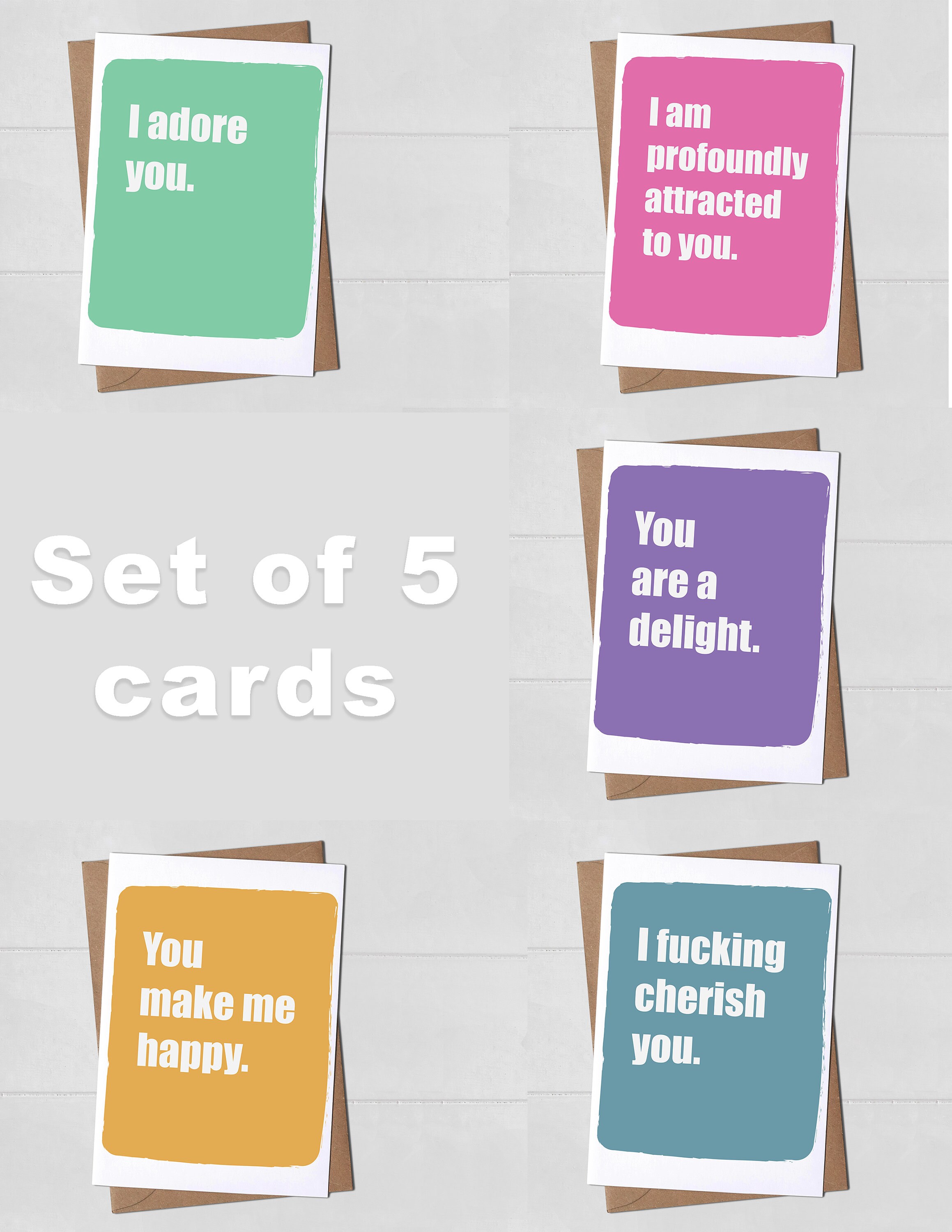 Printable Blank Appreciation Card Pack Set of Five