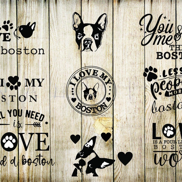 Boston Terrier SVG/ Boston Lovers SVG Cut File