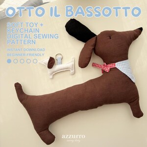 Dachshund Soft Toy and Keychain PDF Sewing Pattern | Plushies toy and keychain digital pattern |   Beginner Friendly | Instant Download