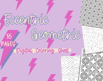Eccentric Geometric Coloring Sheets/Instant Download
