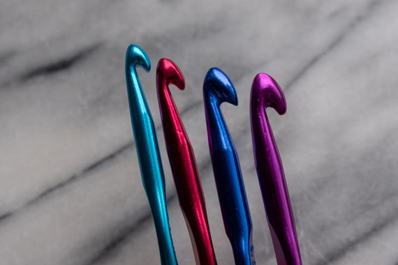 Crochet Hook 7mm 8mm 9mm 10mm Metal Aluminium Colourful Shiny