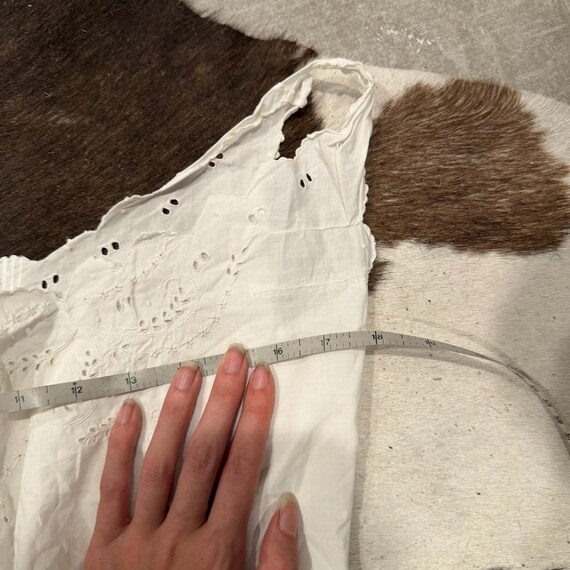 White Edwardian Cotton Eyelet & Lace Antique Cors… - image 4