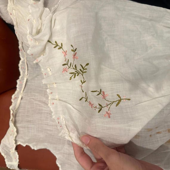 Antique Edwardian 1910s Embroidered Corset Cover … - image 7