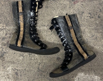 PUMA Archive First Round Boxing Boots Vintage High Knee Shoes 90s