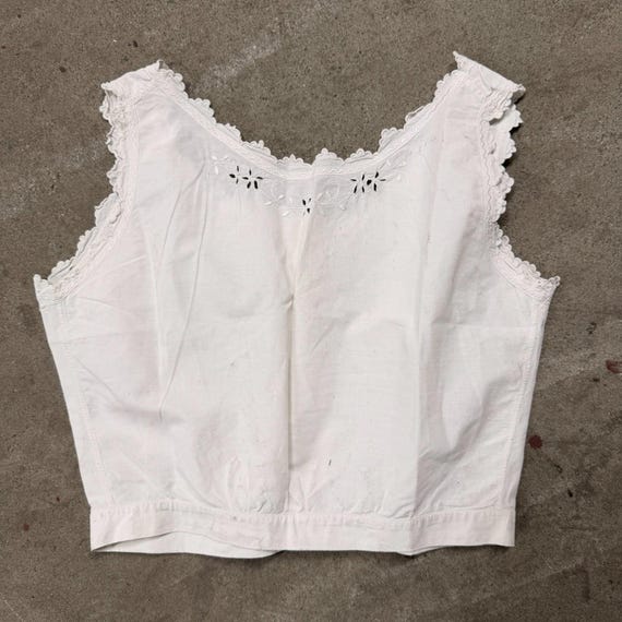Antique Edwardian Broderie Anglaise Corset Cover … - image 4