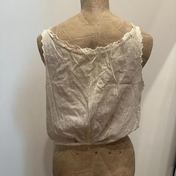Antique Edwardian 1910s Embroidered Corset Cover … - image 3