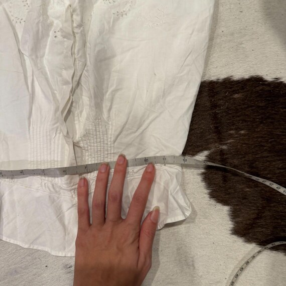 White Edwardian Cotton Eyelet & Lace Antique Cors… - image 3