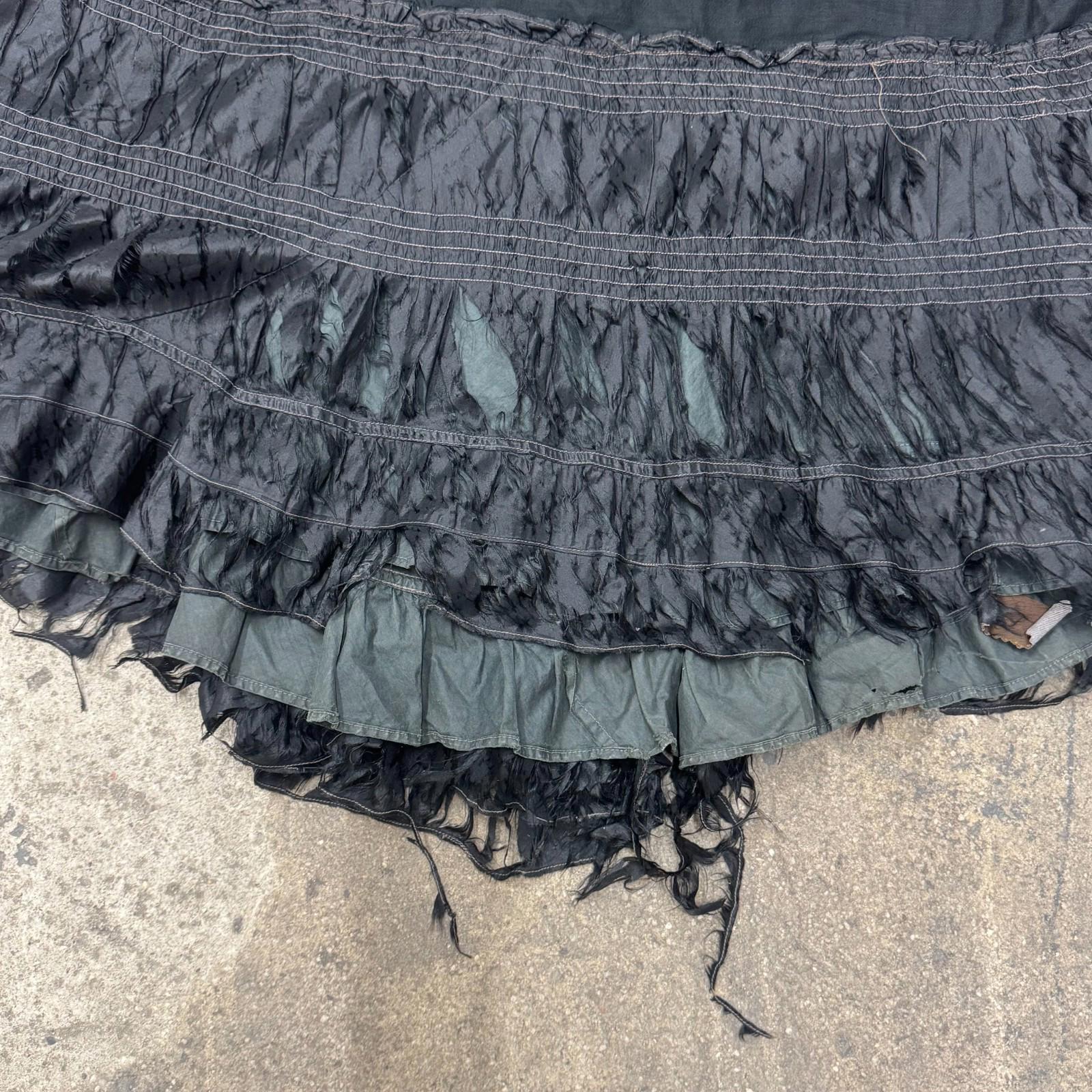 Antique Edwardian Black Skirt W/ Silk Ruffle Inserts – Wearable, As-is ...