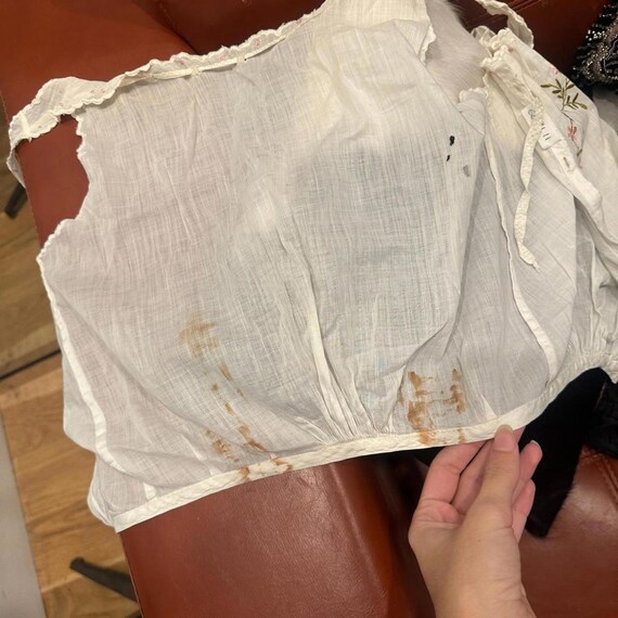Antique Edwardian 1910s Embroidered Corset Cover … - image 5